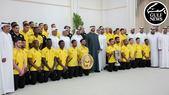 UAE President Sheikh Mohammed receives Al Wasl Football Club in Abu Dhabi