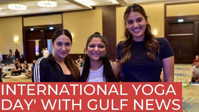 Siblings Anushka and Akansha Ranjan celebrate 'International Yoga Day' With Gulf News in Dubai