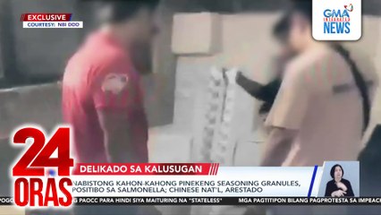 Nabistong kahon-kahong pinekeng seasoning granules, positibo sa salmonella; Chinese nat'l, arestado | 24 Oras