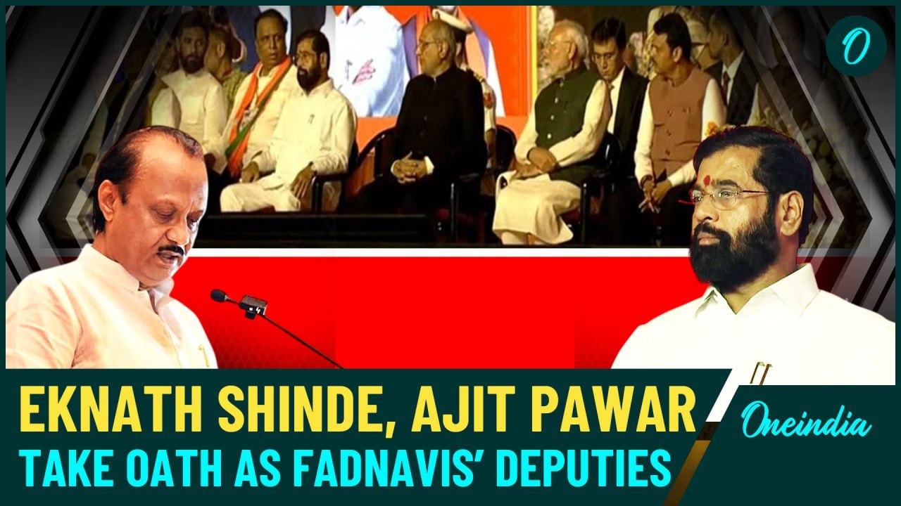 Eknath Shinde and Ajit Pawar Sworn In as Devendra Fadnavis' Deputies, PM Modi Extends Wishes