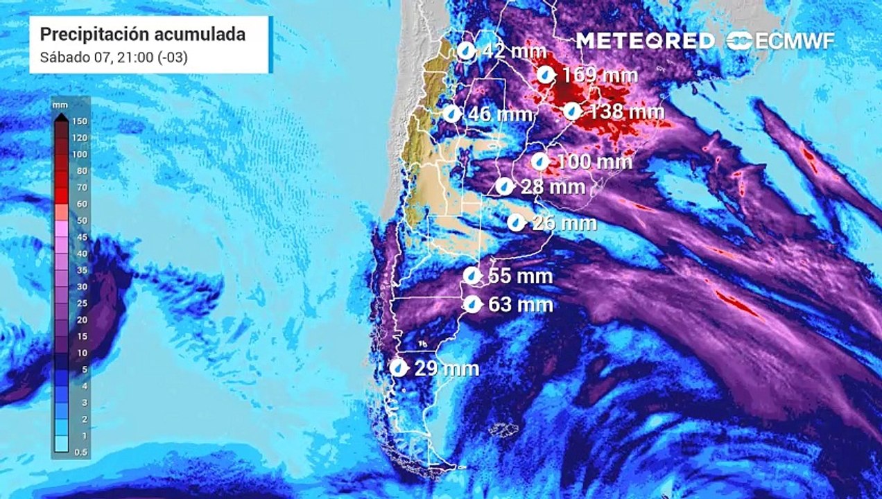 Alerta naranja del Servicio Meteorológico Nacional por lluvias persistentes y tormentas en estas provincias de Argentina