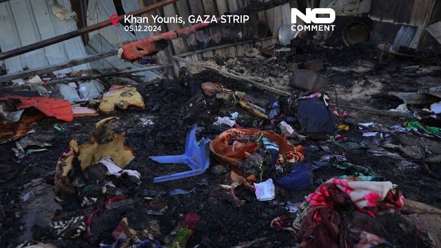 Israeli airstrikes destroy camp for displaced Palestinians in Khan Younis, killing 21