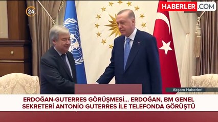 Cumhurbaşkanı Erdoğan, MGK toplantısı sırasında Guterres ile görüştü