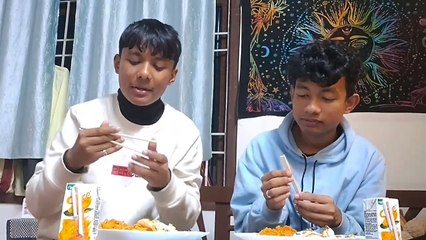 Bad decision- 3X spicy Ramen Challenge With Chopstick-Don t try please- Who won 100Rs✔️ _monshik