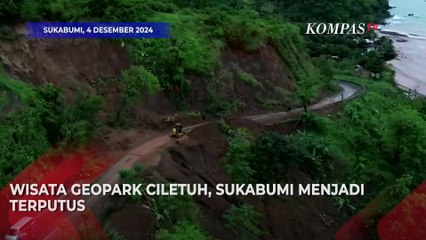 Penampakan Udara Longsor Sukabumi, Akses Menuju Geopark Ciletuh Terputus