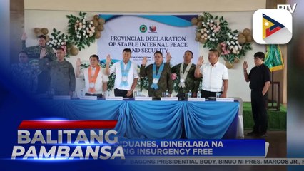 Catanduanes, idineklara na bilang insurgency free