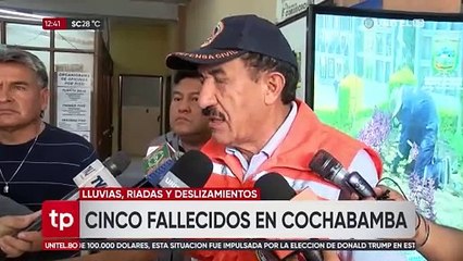 Cochabamba suma cinco fallecidos y una desaparecida a consecuencia de las lluvias