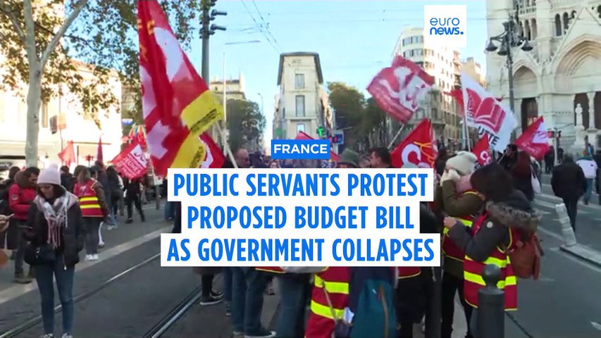 Civil servants in France go on strike after no-confidence vote topples  government