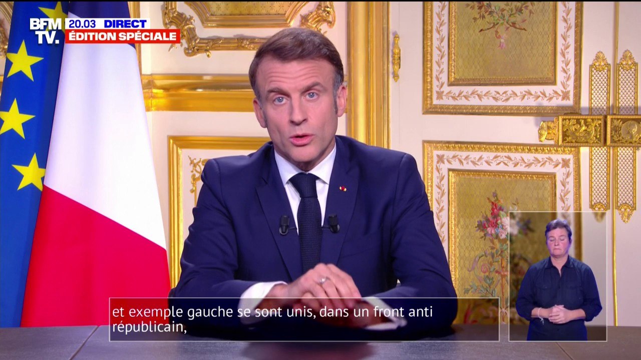 Emmanuel Macron: "Le gouvernement a été censuré parce que l'extrême droite et l'extrême gauche se sont unis dans un front anti-républicain"