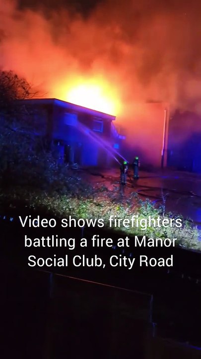 Video shows firefighters battling blaze at Manor Social Club, City Road, Sheffield