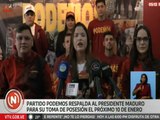 Caracas | Partidos Podemos respalda contundentemente la toma de posesión del pdte. Nicolás Maduro