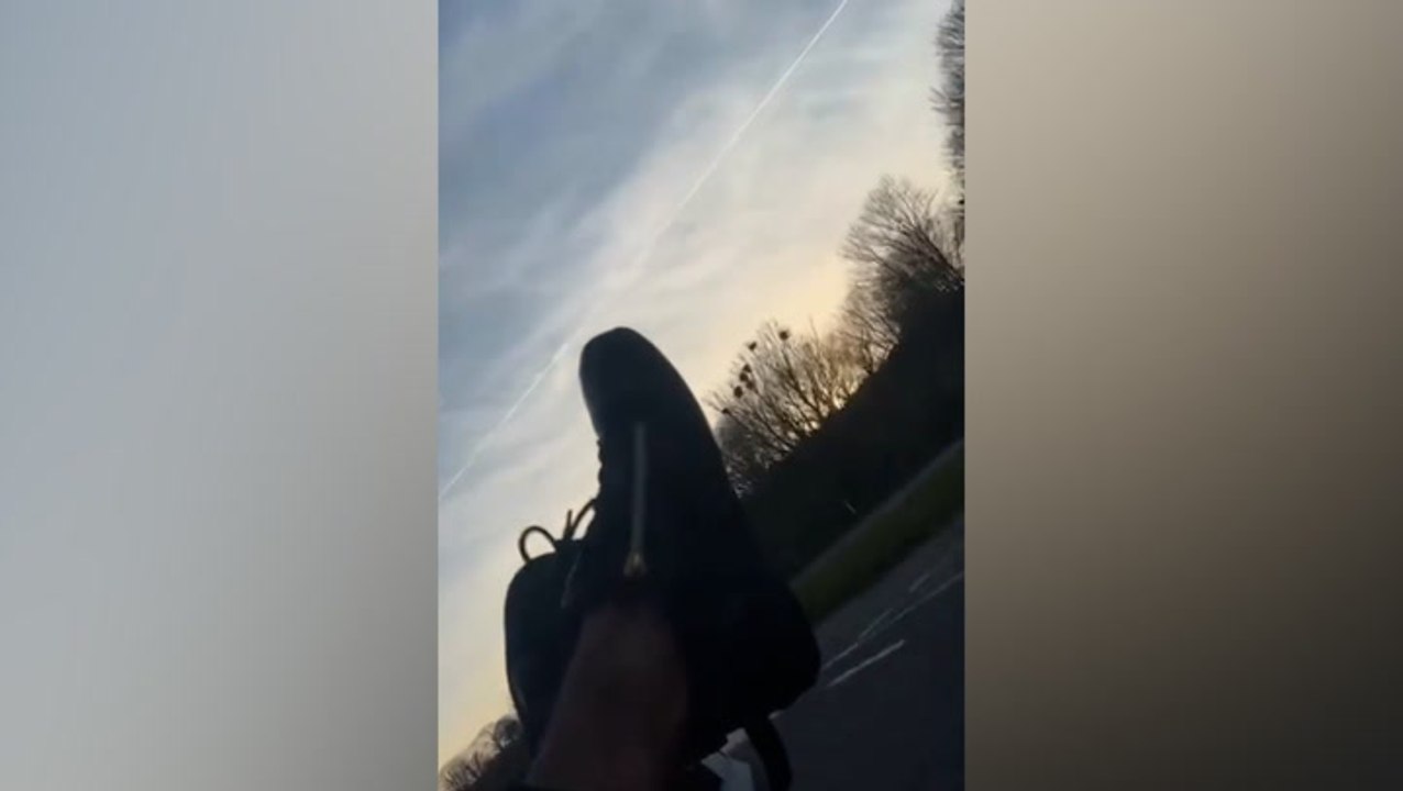 Driver who killed elderly man films himself speeding with feet out of window