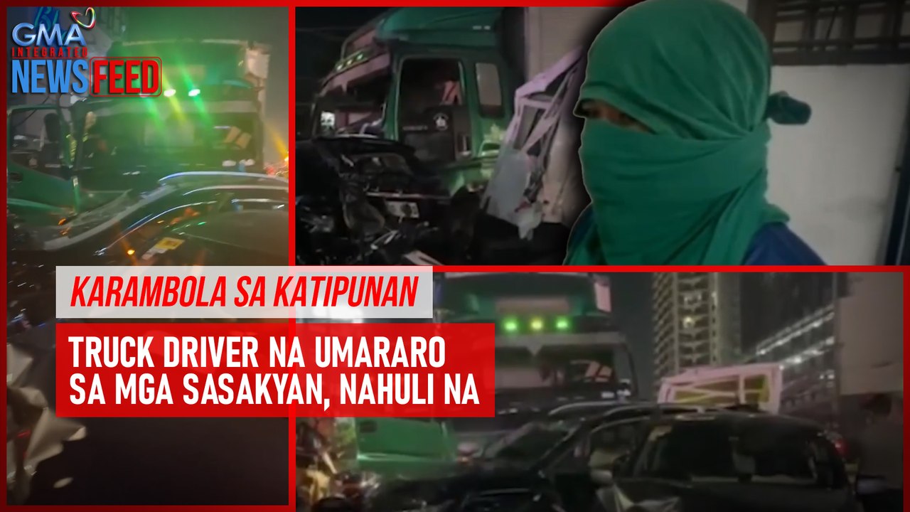 Karambola sa Katipunan – Truck driver na umararo sa mga sasakyan, nahuli na | GMA Integrated Newsfeed
