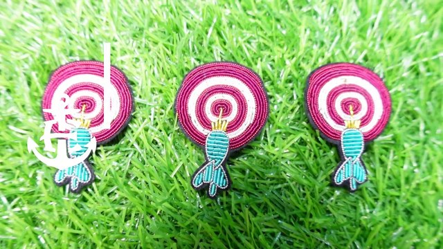 Handmade Fashion Bullion Badge, Bullion Embroidery brooch Supplier, Hand made brooch Bullion wire