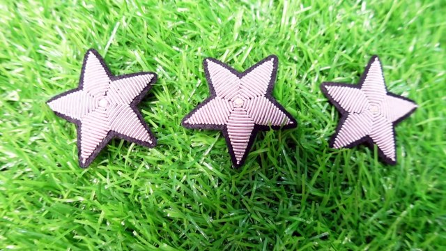 Customized Bullion wire brooch, Bullion Wire Embroidery Star Brooch, Wholesale Bullion Wire Star