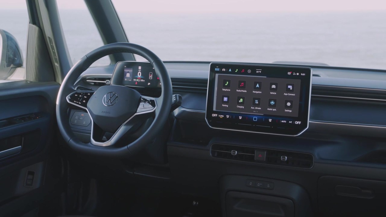 2025 Volkswagen ID. Buzz Interior Design in Blue Charcoal - video ...