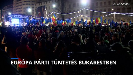 Európa-párti tüntetést szerveztek Bukarestben az elnökválasztás második fordulója előtt