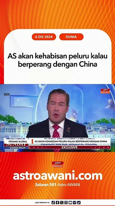 AS akan kehabisan peluru kalau berperang dengan China