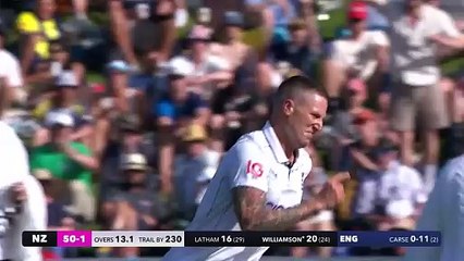 Brydon Carse gets nasty surprise after bowling Kane Williamson