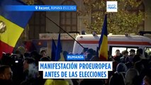 Miles de personas se manifiestan contra el avance de la ultraderecha prorrusa en Rumanía