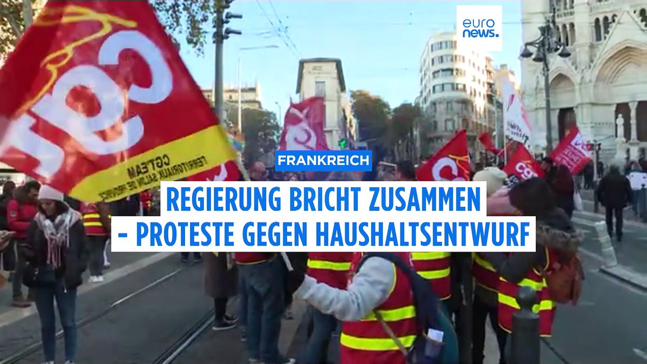 Französische Regierung bricht zusammen - Proteste gegen Haushaltsentwurf