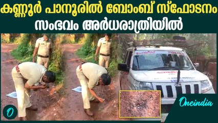 നാടൻ ബോംബെന്ന് സംശയിക്കുന്നതായി പോലിസ്, അഘാതത്തിൽ റോഡിൽ കുഴി