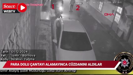 Kuyumcunun para dolu çantasını alamayınca cüzdanını gasbettiler