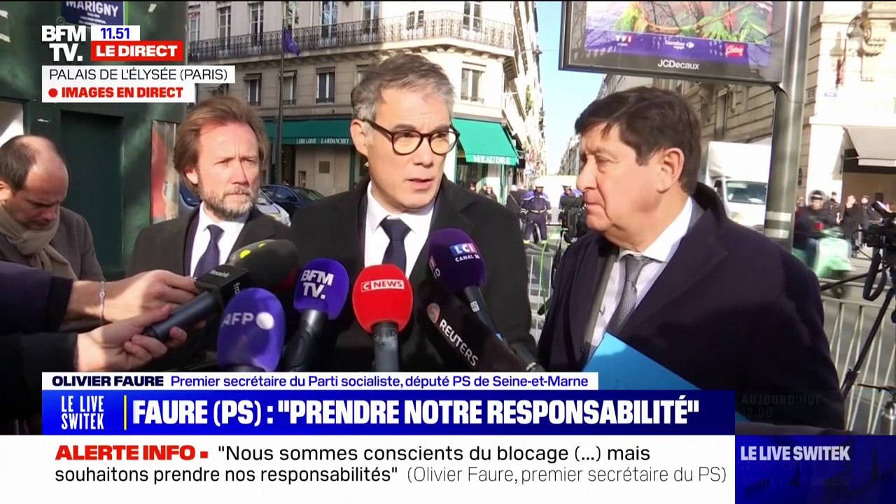 Olivier Faure (PS): "Nous ne sommes pas venus dans une démarche qui serait celle d'accepter de participer à un gouvernement qui ne serait pas dirigé par un Premier ministre de gauche"