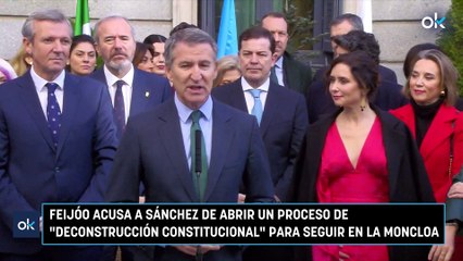 Feijóo acusa a Sánchez de abrir un proceso de "deconstrucción constitucional" para seguir en La Moncloa
