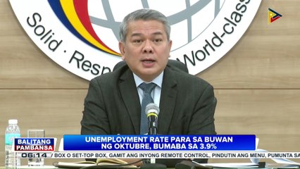 Unemployment rate para sa buwan ng Oktubre, bumaba sa 3.9%