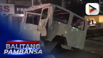 Driver ng truck sa likod ng pag-araro ng ilang sasakyan sa Katipunan Avenue sa Q.C., hawak na ng pulis