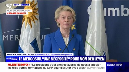 Mercosur: "Cet accord est un accord gagnant-gagnant", rassure Ursula Von Der Layen, présidente de la Commission européenne