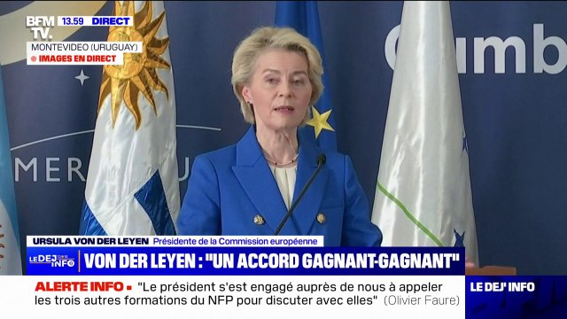 Mercosur: Cet accord est une victoire pour l'Europe , déclare Ursula Von Der Layen, présidente de la Commission européenne