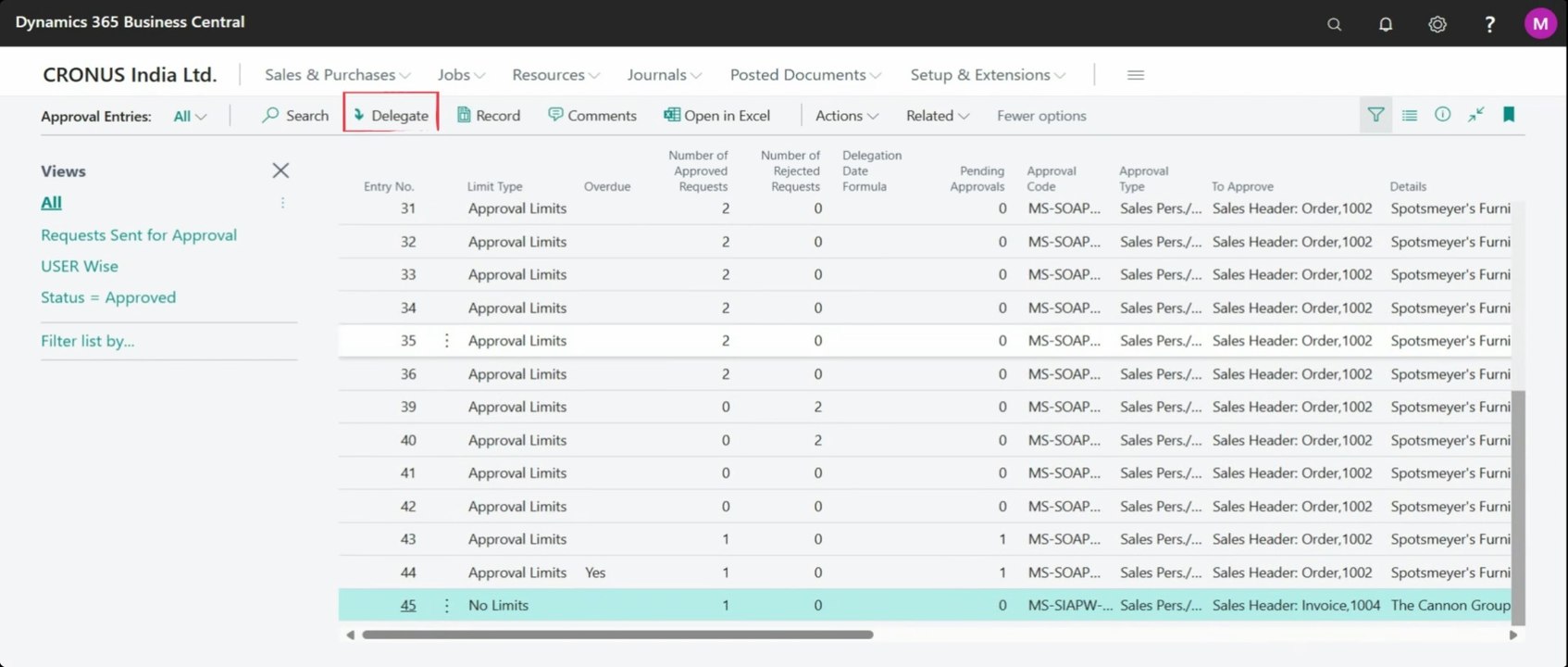 Delegate Approval Entries in Business Central | Part-1 #delegate #approval #administrator #d365bc