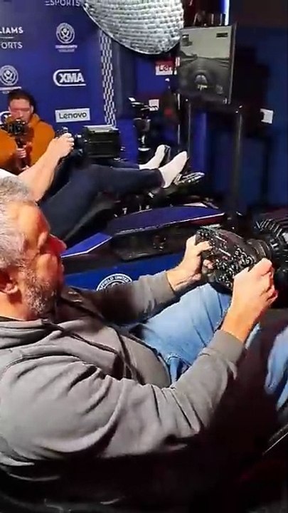 Rowan Campbell-Pilling versus Nick Westby on the Williams Esports Simulator at Sheffield United Community Foundation