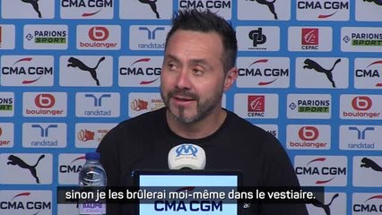 Marseille - De Zerbi : "Jusqu'au 22 décembre, je ne veux pas voir de valises sinon je les brûlerai moi-même"