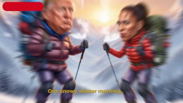 Snowy Peaks and Friendship: Donald and Kamala’s Epic Adventure