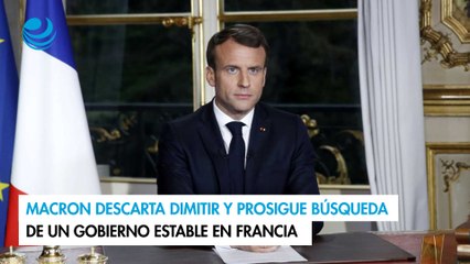 Macron descarta dimitir y prosigue búsqueda de un gobierno estable en Francia