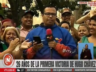 Pueblo venezolano conmemoran 26 años de la primera victoria del Comandante Hugo Chávez