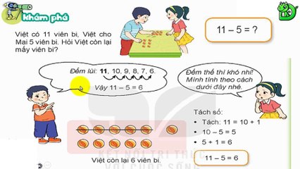 Toán lớp 2 - Bài 11 Phép trừ (qua 10) trong phạm vi 20 || DINOTECH