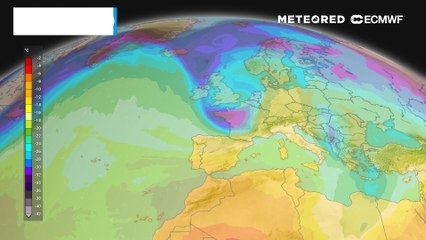 Aire ártico en nuestra vertical con Tª de unos -30ºC a unos 5000 m de altura