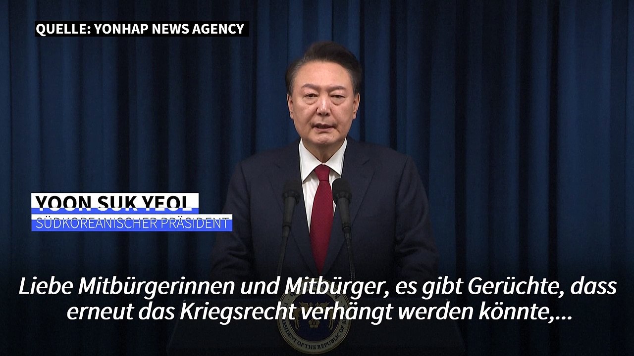 Nach Kriegsrecht-Fiasko: Südkoreas Präsident will Partei über seine Zukunft entscheiden lassen