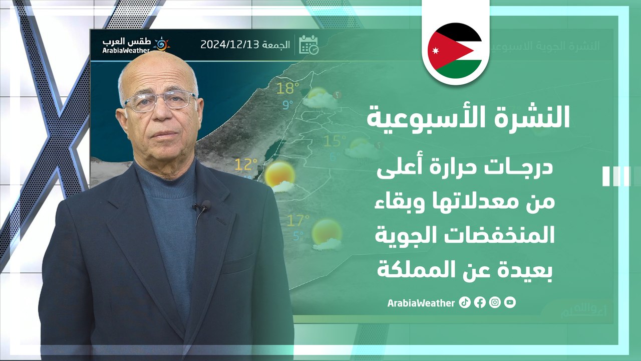 الأردن | درجات حرارة أعلى من معدلاتها وتفاصيل الأحوال الجوية المتوقعة خلال أيام هذا الأسبوع
