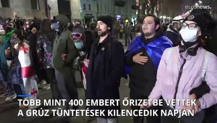 A növekvő rendőri brutalitás ellenére is győzelemre esküdtek a tüntetők Grúziában