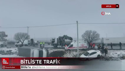 Bitlis’te zincirleme kazanın yaşandığı alan havadan görüntülendi