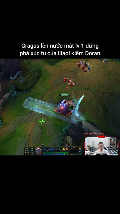 Gragas lên nước mắt lv 1 đứng phá xúc tu của illaoi kiếm Doran #gragas #illaoi #lienminhhuyenthoai #leagueoflegends