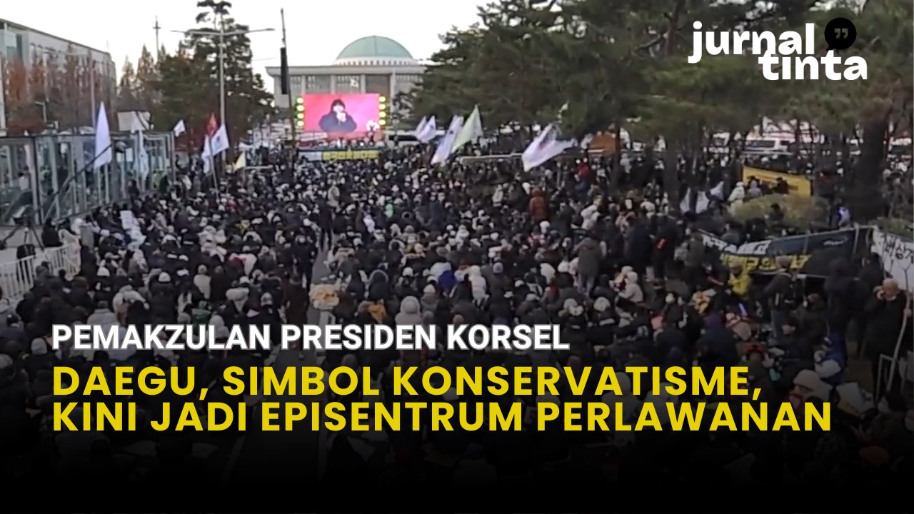 Protes Menuntut Pemakzulan Presiden Korea Selatan Yoon Suk Yeol di Daegu