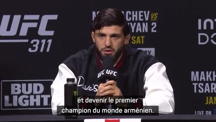 UFC 311 - Tsarukyan : "Je vais m'entraîner très dur pour devenir le premier champion du monde arménien"