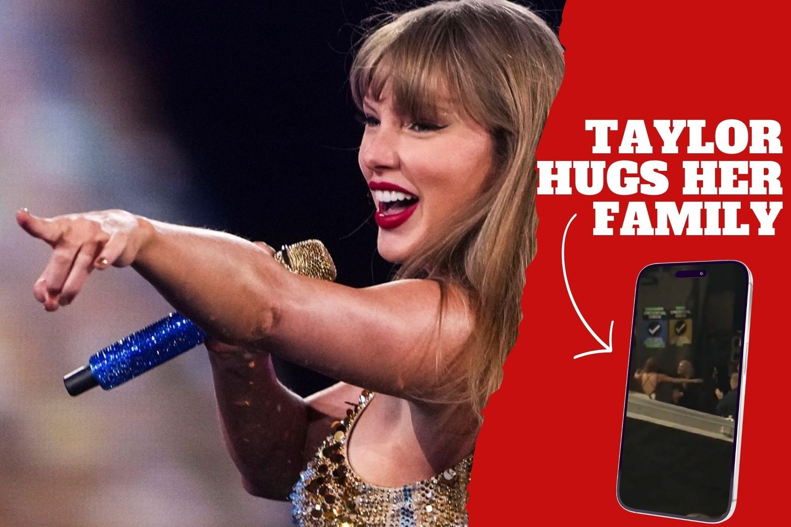 Taylor Swift runs to hug her family after a concert in Canada that marks the beginning of the end for the Eras Tour