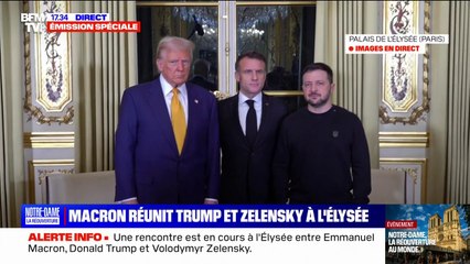 Volodymyr Zelensky et Donald Trump réunis à l'Élysée autour d'Emmanuel Macron pour une réunion trilatérale